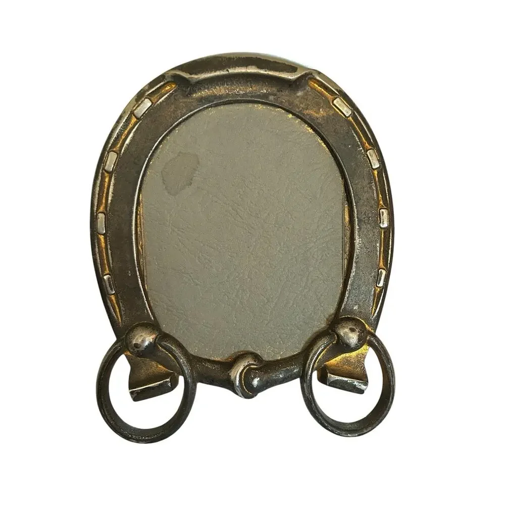 Vintage Brass Horseshoe Picture Frame #305 A Horse Lover Equestrian Western